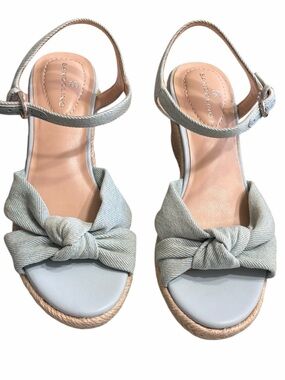 Bandolino Pale Blue Knot Front Ankle-Strap Sandals